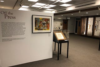 ‘Off the Press’ exhibit located in the David Filderman Gallery at Hofstra University