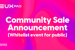 Community Sale Announcement