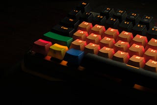 keyboard with color keys