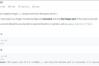 [Java][LeetCode][BinarySearch] Sqrt(X) #69