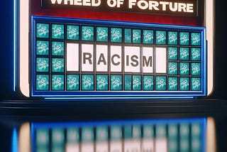 AI-Generated picture of Racism on a Wheel of Fortune Puzzle Board