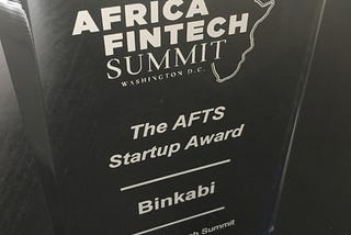 Binkabi named Start-up of the Year at Africa FinTech Summit Washington D.C.