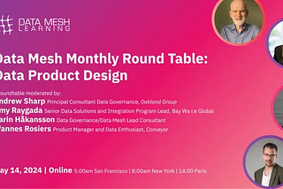 Data mesh roundtable — Data Product Design