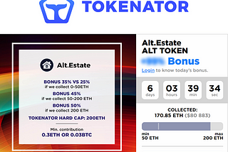 🐳 Alt.Estate ICO: Legendary Comeback with up to 50% Bonus on ALT Tokens! Only on Tokenator 🐳