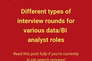 Interview process for data related job roles