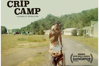 Black text that says Crip Camp on photo