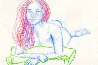 Life drawing: Blonde hair gone pink and purple