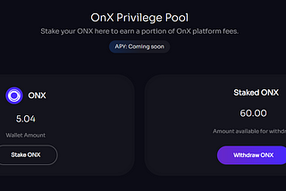 ONX Staking — Privilege Pool