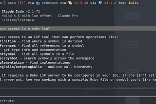 Claude Code + Ruby LSP = Senior Dev Pairing