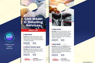 Car Wash & Detailing Door Hanger Design Canva