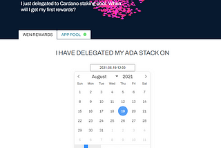 Cardano — when will I get my first rewards after delegating / staking my ADA