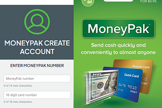 MoneyPak Create Account Page at moneypak-usa.com