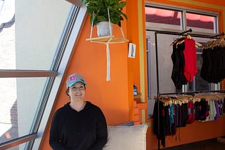 Jennifer Martin, dance and yoga instructor smiling for a photo in her own studio called Satori Movement in Reno, Nevada.