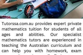 Specialist Mathematics Tutor | Tutorssa.com.au