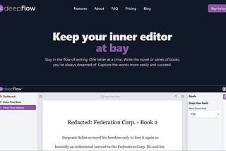 DeepFlowWriter.com home page screenshot