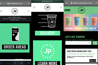 Juice Press UX design: great potential for improving