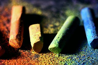 Chalk sticks with a rainbow of colours