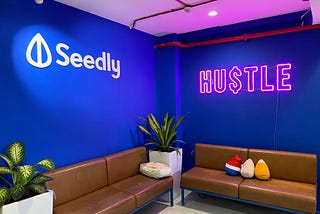 Featured wall at Seedly office