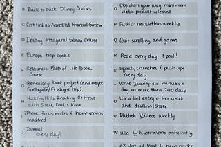 Create a 26 in 2026 list
