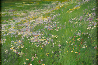 Wildflowers and grass.