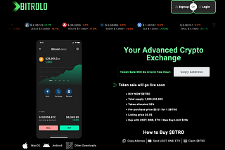 Bitrolo Crypto exchange Token launch