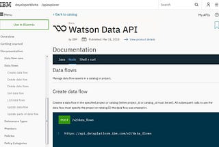 Creating Multi-source and Multi-target Data Flows with Watson Data APIs