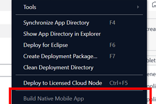 Build Native Mobile App is disabled!