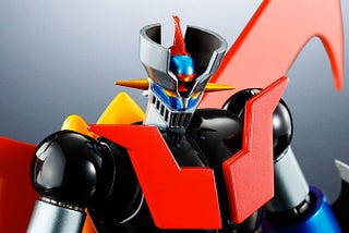 Close-up image of Mazinger Z ‘Iron Cutter’ edition action figure cropped from the shoulders up.