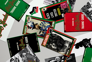 Branding for Black Liberation Trading Cards.