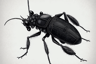 scramblebug, inky black