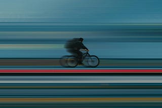 Man on a bike going fast