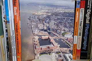 A picture of Liverpool skyline from the helicopter