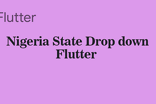 Adding Nigeria State and City Dropdown to your Flutter App