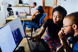 Students at a coding bootcamp