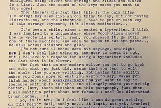 This post was written on a typewriter