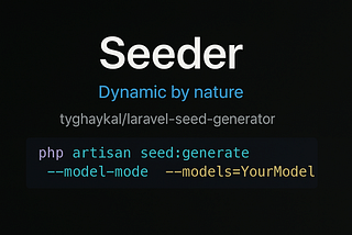 Automated Seeder Generation in Laravel with tyghaykal/laravel-seed-generator