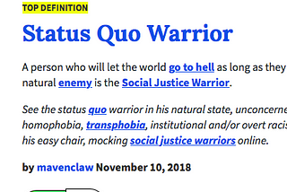 15 Questions for Status Quo Warriors (number 7 is a hoot)