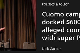 Don’t Vote for Andrew Cuomo: He Fails Every Test That Matters