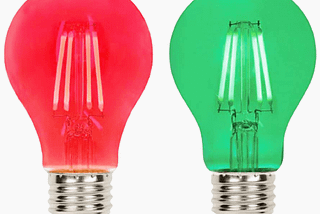 red green bulb, bluex bulbs, colored bulbs, filament bulbs