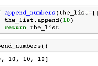 Do not use mutable objects as default arguments in Python