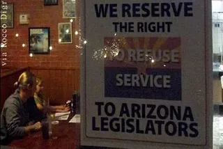 Tucson Arizona Pizzeria Rocco's Little Chicago Bans State Legislators
