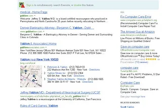 Bing Search for Yablon