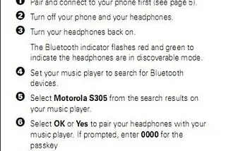Motorola S305 Bluetooth Headset Dual Pairing Instructions