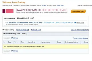 Louis CK's Million Dollar PayPal Account