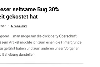 Our goodread for the weekend: About strange Bugs and 30 percent less visibility