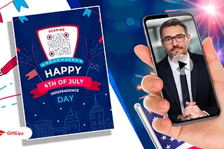 4th of July Message on Video Greeting Card for Business