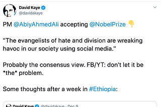 Ethiopia, the scourge of ‘hate speech’ & American social media