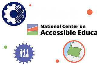 National Center on Accessible Educational Materials, different icons in circles around the logo