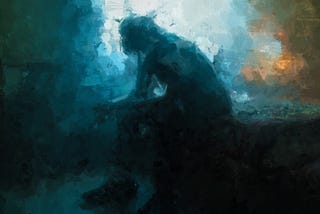 Oil painting of a person living with Depression