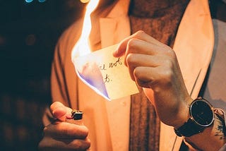 Burning paper